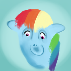 Size: 1200x1200 | Tagged: safe, rainbow dash, g4, context is for the weak, female, not salmon, solo, wat