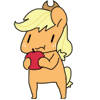 Size: 100x100 | Tagged: safe, artist:pohwaran, applejack, g4, aikatsu!, animated, apple, cute, eating, female, food, frame by frame, gif, gif for breezies, icon, jackabetes, parody, picture for breezies, solo