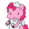 Size: 100x100 | Tagged: safe, artist:pohwaran, pinkie pie, g4, animated, cupcake, cute, diapinkes, female, food, frame by frame, gif, gif for breezies, icon, picture for breezies, solo, syrup