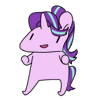 Size: 100x100 | Tagged: source needed, safe, artist:pohwaran, starlight glimmer, pony, g4, animated, bipedal, chibi, cute, female, frame by frame, gif, glimmerbetes, icon, open mouth, simple background, smiling, solo, transparent background