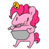 Size: 100x100 | Tagged: safe, artist:pohwaran, pinkie pie, earth pony, pony, g4, animated, baking, bipedal, bowl, chibi, cute, diapinkes, female, food, frame by frame, gif, gif for breezies, icon, picture for breezies, solo, whisk