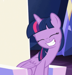 Size: 482x505 | Tagged: safe, screencap, twilight sparkle, alicorn, pony, g4, to where and back again, cropped, cute, eyes closed, female, gif, mare, non-animated gif, solo, twiabetes, twilight sparkle (alicorn)