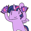 Size: 100x100 | Tagged: safe, artist:pohwaran, twilight sparkle, alicorn, pony, g4, animated, bipedal, chibi, cute, dancing, fan, female, frame by frame, gif, gif for breezies, icon, picture for breezies, solo, twiabetes, twilight sparkle (alicorn)