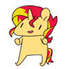 Size: 100x100 | Tagged: safe, artist:pohwaran, sunset shimmer, pony, unicorn, g4, animated, bipedal, chibi, cute, female, frame by frame, gif, gif for breezies, icon, picture for breezies, shimmerbetes, solo