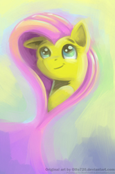 Size: 1064x1600 | Tagged: safe, artist:otto720, artist:redink853, fluttershy, pegasus, pony, g4, bust, female, looking up, portrait, solo