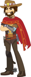 Size: 1393x3405 | Tagged: safe, artist:sketchmcreations, equestria girls, g4, barely pony related, cigar, commission, crossover, equestria girls-ified, jesse mccree, male, overwatch, simple background, solo, transparent background, vector