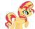 Size: 5000x4241 | Tagged: safe, artist:millennial dan, artist:vesdew, sunset shimmer, pony, unicorn, g4, absurd resolution, cute, female, mare, raised hoof, shimmerbetes, simple background, smiling, solo, transparent background, vector