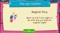 Size: 870x487 | Tagged: safe, gameloft, screencap, celena, pony, g4, clothes, dress, introduction card, magical pony, sailor moon, sailor moon (series), tsukino usagi