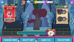 Size: 1280x720 | Tagged: safe, gameloft, pinkie pie, g4, clothes, dress, nightmare night, pinkie puffs, vip