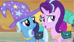 Size: 721x408 | Tagged: safe, screencap, starlight glimmer, trixie, pony, g4, to where and back again, cute, jewelry, necklace
