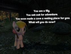 Size: 1400x1050 | Tagged: safe, artist:soad24k, oc, oc only, 3d, bindle, cyoa, cyoa:filly adventure, female, filly, gmod, solo