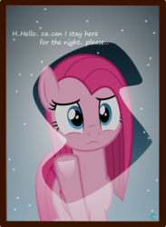 Size: 2500x3412 | Tagged: safe, artist:arifproject, pinkie pie, earth pony, pony, g4, female, frown, high res, pinkamena diane pie, sad, snow, snowfall, solo, vector