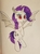 Size: 1439x1969 | Tagged: safe, artist:iffoundreturntorarity, rarity, alicorn, bat pony, bat pony alicorn, pony, vampire, g4, alicornified, bat ponified, female, flying, race swap, raribat, raricorn, solo, traditional art