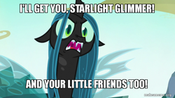 Size: 800x450 | Tagged: safe, edit, edited screencap, screencap, queen chrysalis, changeling, changeling queen, g4, to where and back again, female, image macro, makeameme.org, meme, solo, the wizard of oz