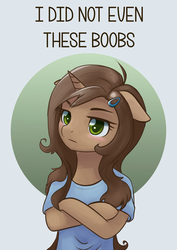 Size: 2480x3508 | Tagged: safe, artist:pezzhippo, oc, oc only, oc:pezzhorse, pony, unicorn, semi-anthro, blushing, hairclip, high res, rule 63, solo