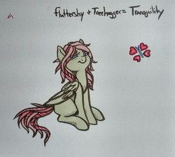 Size: 1538x1385 | Tagged: safe, artist:hippykat13, artist:sabokat, fluttershy, tree hugger, g4, cute, female, fusion, solo, traditional art