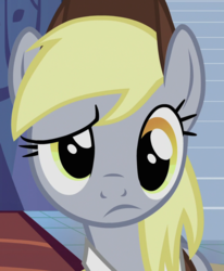 Size: 889x1080 | Tagged: safe, screencap, derpy hooves, pegasus, pony, g4, to where and back again, confused, cropped, female, frown, mare, raised eyebrow, reaction image, skeptical, solo