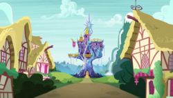 Size: 1920x1080 | Tagged: safe, screencap, g4, to where and back again, background, no pony, ponyville, scenery, twilight's castle