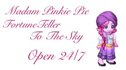 Size: 841x470 | Tagged: safe, pinkie pie, g4, business card, female, gaia online, madame pinkie, solo, turban