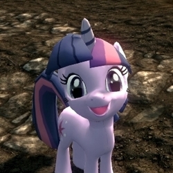 Size: 305x305 | Tagged: safe, twilight sparkle, g4, 3d, :d, cute, female, happy, looking at you, lowres, skyrim, smiling, solo, the elder scrolls, twiabetes