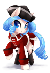Size: 3900x5700 | Tagged: safe, artist:starshinebeast, oc, oc only, oc:opuscule antiquity, pony, unicorn, absurd resolution, british, civilization, clothes, female, hat, line infantry, mare, red coat, redcoats, simple background, solo, transparent background, uniform