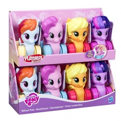 Size: 650x650 | Tagged: safe, applejack, pinkie pie, rainbow dash, twilight sparkle, alicorn, original species, pony, wheelpone, g4, official, female, irl, merchandise, photo, playskool, toy, twilight sparkle (alicorn), wheel pals