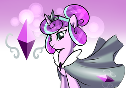 Size: 2000x1400 | Tagged: safe, artist:haden-2375, princess flurry heart, alicorn, pony, g4, cape, clothes, dictator, evil flurry heart, female, looking at you, older, smiling, solo