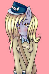 Size: 1000x1500 | Tagged: safe, artist:missmeower, derpy hooves, anthro, g4, female, solo