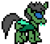 Size: 62x54 | Tagged: safe, artist:derek the metagamer, oc, oc only, oc:emerald rook, changeling, changeling oc, dragoning, mega man (series), megapony, pixel art, simple background, solo, sprite, transparent background, video game, wings