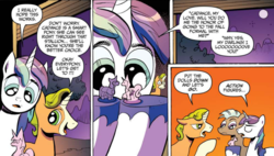 Size: 1271x720 | Tagged: safe, artist:andy price, idw, official comic, 8-bit (g4), gaffer, shining armor, pony, unicorn, friendship is magic #11, g4, spoiler:comic, horn, male, meme, stallion, trio