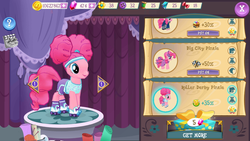 Size: 1280x720 | Tagged: safe, gameloft, screencap, pinkie pie, earth pony, pony, g4, clothes, costume, nightmare night, pinkie puffs