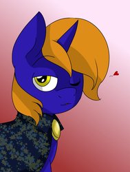 Size: 777x1029 | Tagged: safe, artist:epicsquirrelgirl, oc, oc only, oc:star bright, pony, unicorn, cape, clothes, flirting, male, solo, stallion, wizard