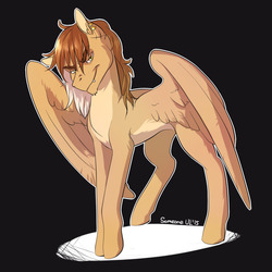 Size: 1280x1280 | Tagged: safe, artist:somepony-ul, pegasus, pony, badass, grin, long legs, male, smiling, solo, stallion