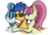 Size: 2223x1542 | Tagged: safe, artist:raveyard, flash sentry, sonata dusk, sour sweet, g4, flash sentry gets all the mares, male, senata, shipping, sour sentry, straight