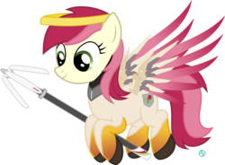 Size: 1904x1400 | Tagged: safe, artist:arifproject, roseluck, earth pony, pony, g4, crossover, cute, female, flying, mercy, overwatch, show accurate, simple background, solo, transparent background, vector
