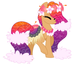 Size: 3000x2500 | Tagged: safe, artist:crystal-tranquility, oc, oc only, original species, pond pony, eyes closed, flower, high res, solo
