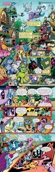 Size: 651x2000 | Tagged: safe, edit, idw, ace point, acoustic blues, angel bunny, applejack, belle star, bittersweet (g4), bulk biceps, carrot top, cranky doodle donkey, derpy hooves, dj pon-3, electric blues, firefly, fluttershy, golden harvest, iron will, leadwing, mayor mare, owlowiscious, philomena, pinkie pie, rainbow dash, rarity, screwball, silver spoon, tank, twilight sparkle, vinyl scratch, cat, earth pony, parasprite, pegasus, pony, tortoise, unicorn, comic:friendship is dragons, g4, the return of queen chrysalis, spoiler:comic, censored vulgarity, cherry, chrono chrys, comic, female, flying, food, hat, invasion of the body snatchers, male, mane six, mare, scared, sleeping, stallion, sunglasses, text edit, the thing, unicorn twilight