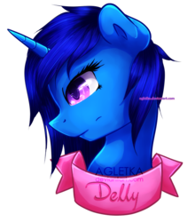 Size: 650x739 | Tagged: safe, artist:agletka, oc, oc only, oc:delly, pony, eyelashes, female, mare, solo, watermark