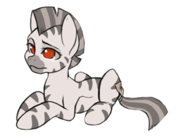 Size: 500x396 | Tagged: artist needed, safe, oc, oc only, oc:mcmiag, zebra, no pupils, red eyes, simple background, solo, sticky note, transparent background