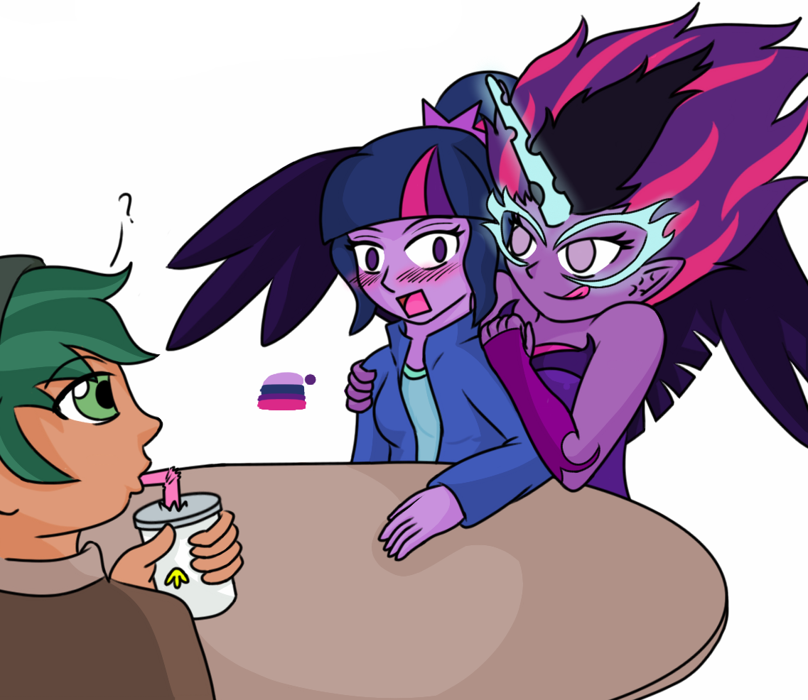 2338754 - safe, artist:5mmumm5, sci-twi, twilight sparkle, equestria girls,  g4, comic, dialogue, english, japanese, midnight sparkle, monochrome -  Derpibooru