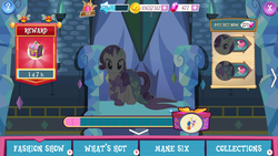 Size: 1280x720 | Tagged: safe, gameloft, screencap, rarity, pony, g4, clothes, costume, crack is cheaper, dress, mermarity, nightmare night, rarity's mermaid dress, vip