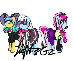 Size: 6000x5000 | Tagged: safe, artist:lightzgc, photo finish, pixel pizazz, violet blurr, equestria girls, g4, absurd resolution, equestria girls ponified, ponified, simple background, the snapshots, transparent background, vector