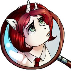 Size: 800x800 | Tagged: safe, artist:somepony-ul, pony, unicorn, avatar, bust, clothes, female, green eyes, mare, portrait, red hair, solo