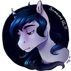 Size: 800x800 | Tagged: safe, artist:somepony-ul, earth pony, pony, avatar, curly hair, long hair, male, sad, solo, stallion