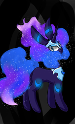 Size: 1024x1687 | Tagged: safe, artist:celestialprism18, nightmare moon, umbreon, g4, color porn, crossover, female, fusion, impossibly large ears, pokémon, solo