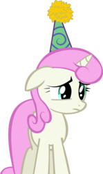 Size: 8672x14514 | Tagged: safe, artist:cyanlightning, twinkleshine, pony, unicorn, amending fences, g4, .svg available, absurd resolution, female, hat, horn, looking down, mare, party hat, sad, simple background, solo, transparent background, vector