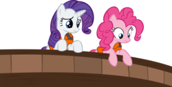 Size: 15705x7952 | Tagged: safe, artist:cyanlightning, pinkie pie, rarity, g4, ppov, .svg available, absurd resolution, looking down, simple background, transparent background, vector