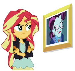 Size: 1093x1024 | Tagged: safe, principal abacus cinch, sunset shimmer, equestria girls, g4, angry, exploitable meme, faic, meme, sunset's picture frame