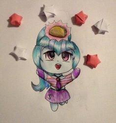 Size: 1024x1087 | Tagged: safe, artist:ekakichan, sonata dusk, equestria girls, g4, chibi, cute, female, food, solo, sonatabetes, sonataco, taco, that girl sure loves tacos, that siren sure does love tacos, traditional art