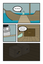 Size: 4342x6442 | Tagged: safe, artist:facade, oc, oc only, oc:facade, oc:perfect catch, comic:stalwart silence, absurd resolution, boat, crates, ocean, ship